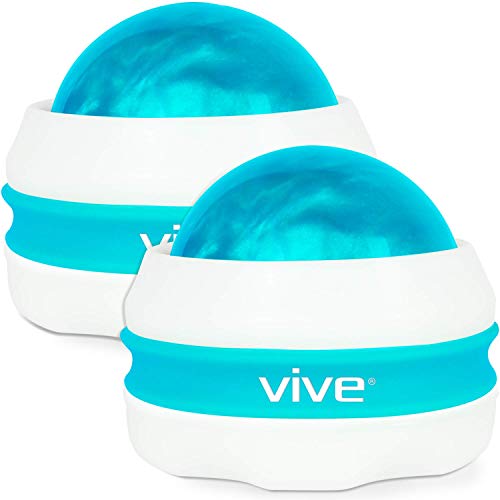 Vive Manual Massage Roller Ball (2-Pack) - Self Massage Therapy Tool for Sore Muscles, Arms, Legs, Back, Foot, Shoulders, Deep Tissue and Trigger Point - Joint Pain Relief Recovery - Relax Full Body