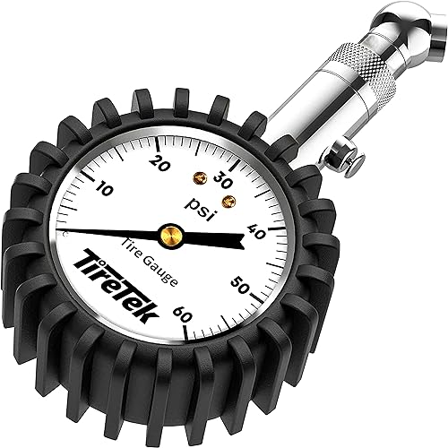 TIRETEK Tire Pressure Gauge for Cars (0-60 PSI) - Tire Gauge for Tire Pressure - Best Fathers Day Gift - Heavy Duty Air Pressure Gauge ANSI Certified - Car Accessories