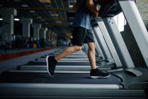 Running on a treadmill